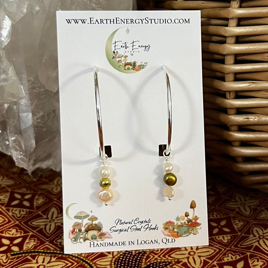 Dyed Freshwater Pearl Hoop Earrings