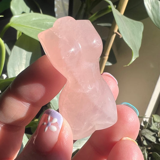 Rose Quartz Goddess Female Body Crystal Carving
