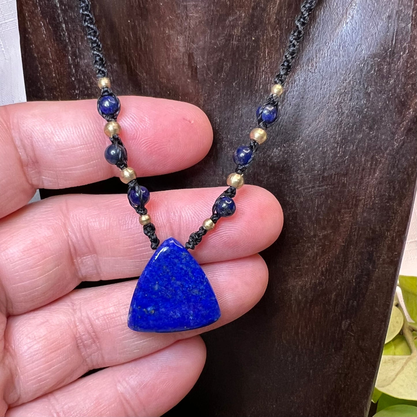 Lapis Lazuli Macrame Crystal Necklace