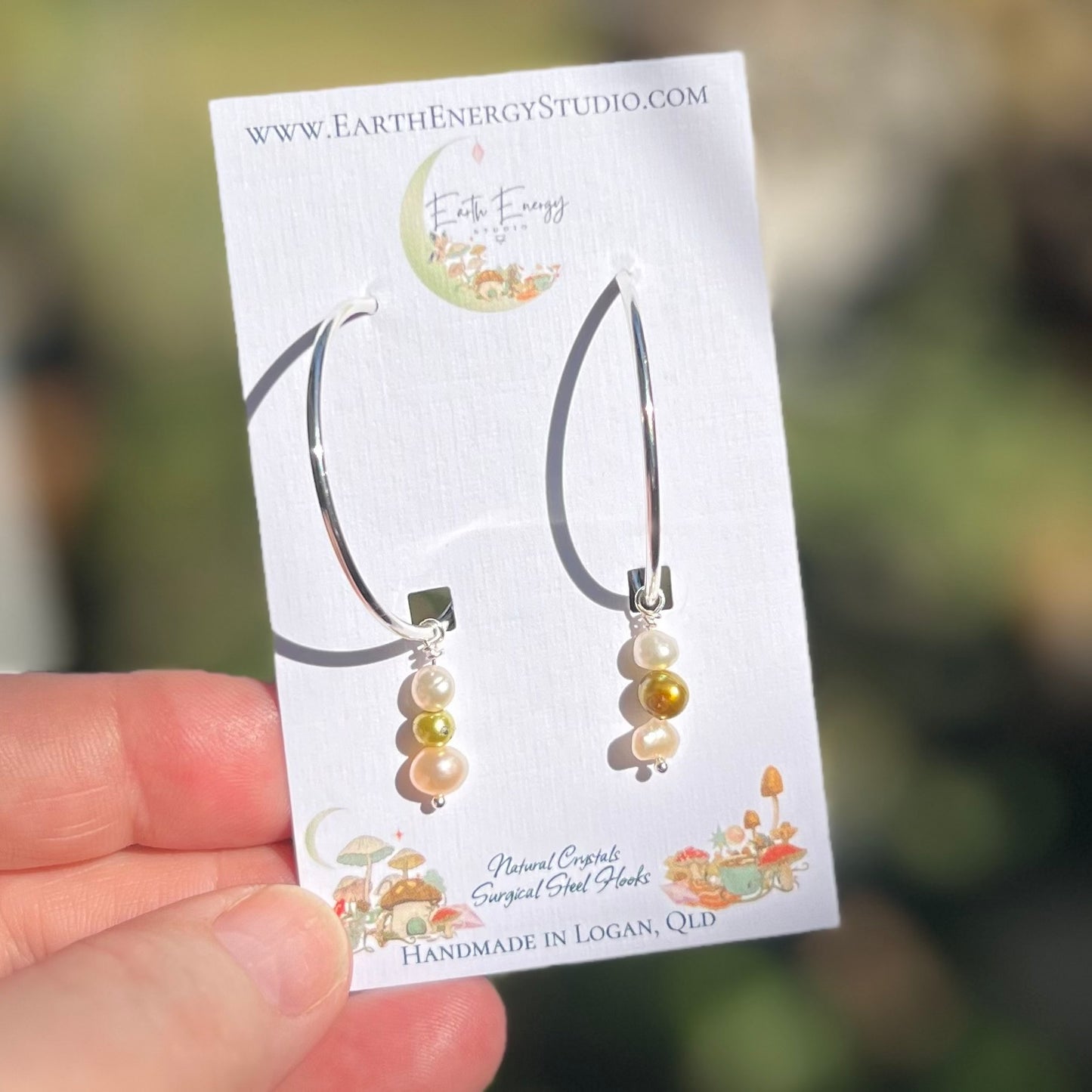 Dyed Freshwater Pearl Hoop Earrings