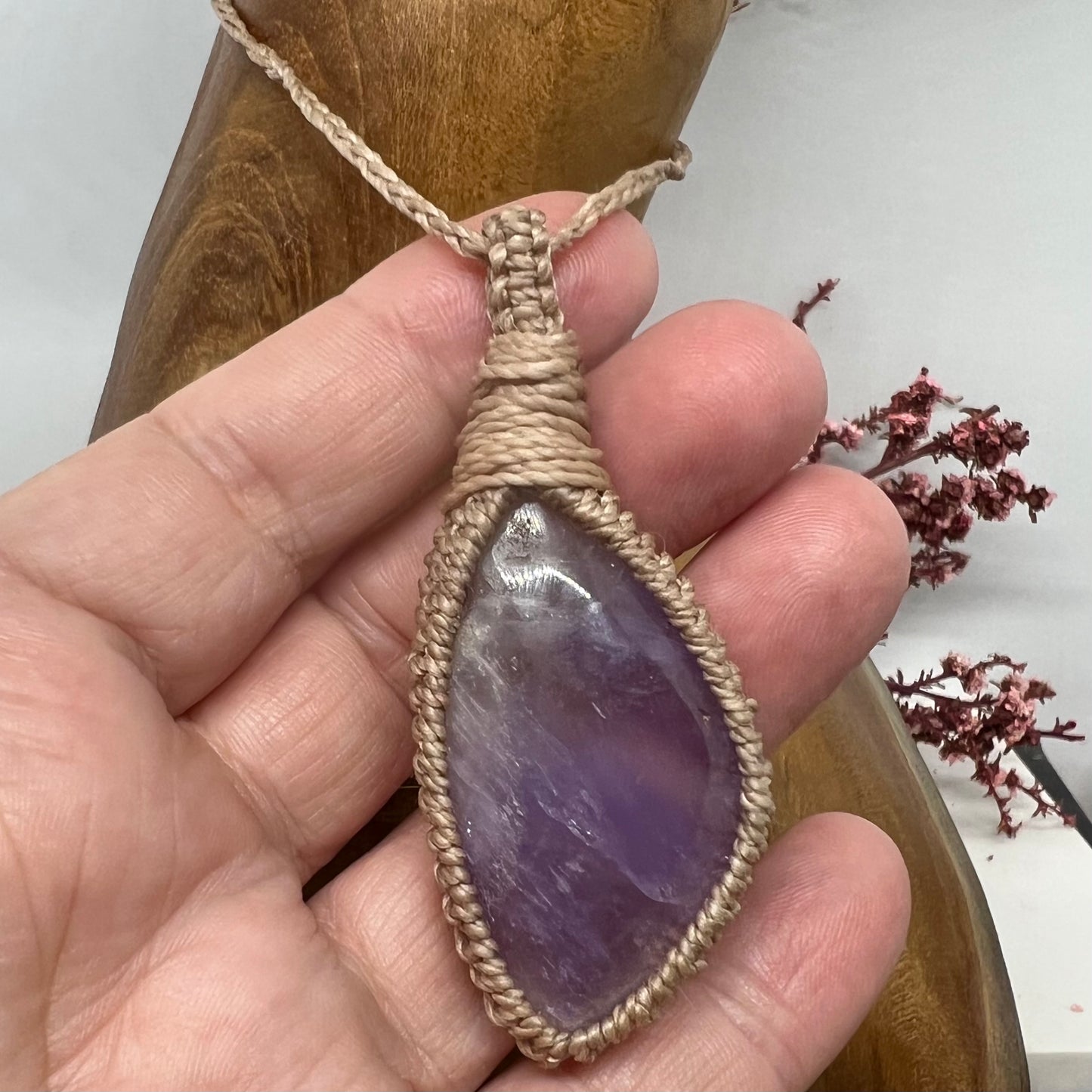 Amethyst Macrame Necklace