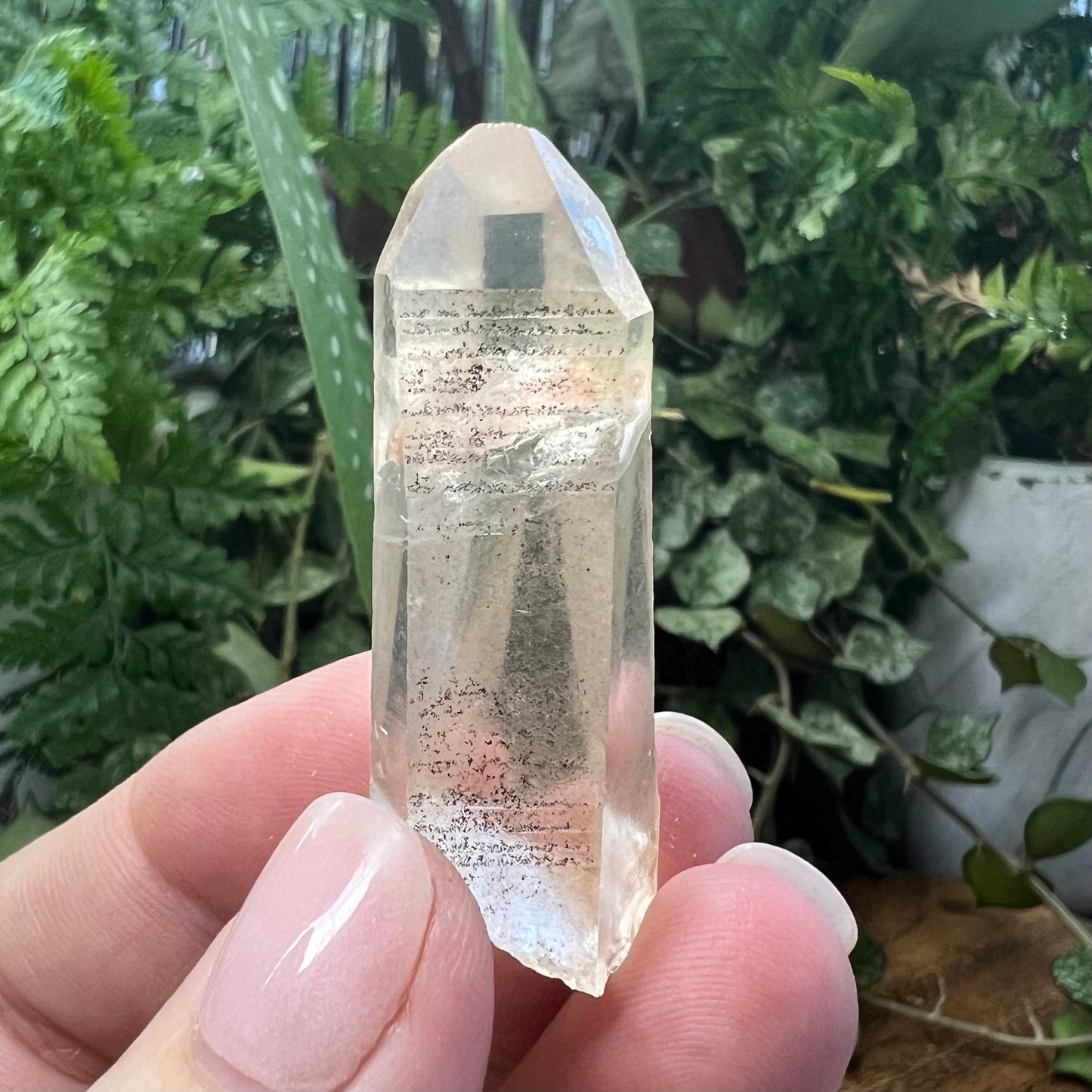 Tangerine Lemurian Quartz Point with Tactile Striations