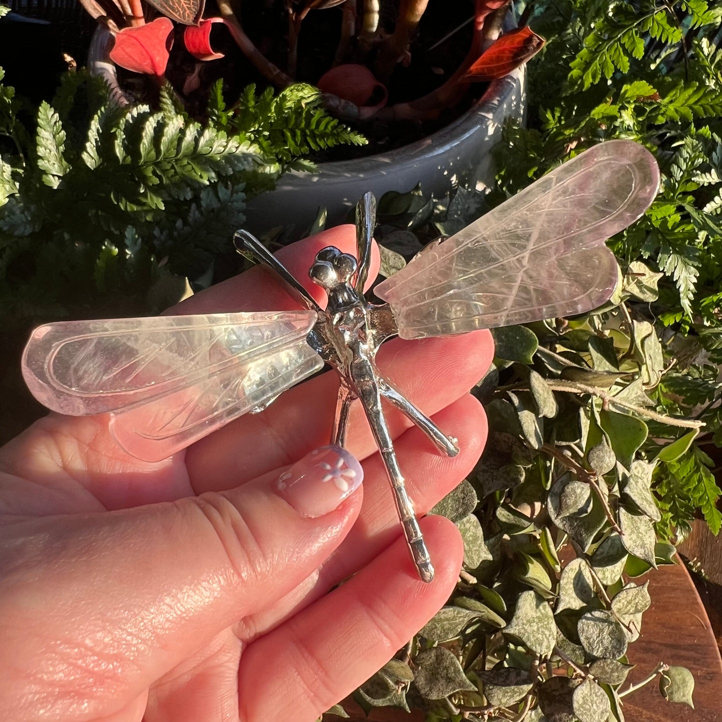 Pastel Rainbow Fluorite Dragonfly