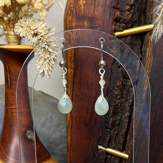 Aquamarine Crystal Earrings: Soothing ∙ Release ∙ Traveller Protection