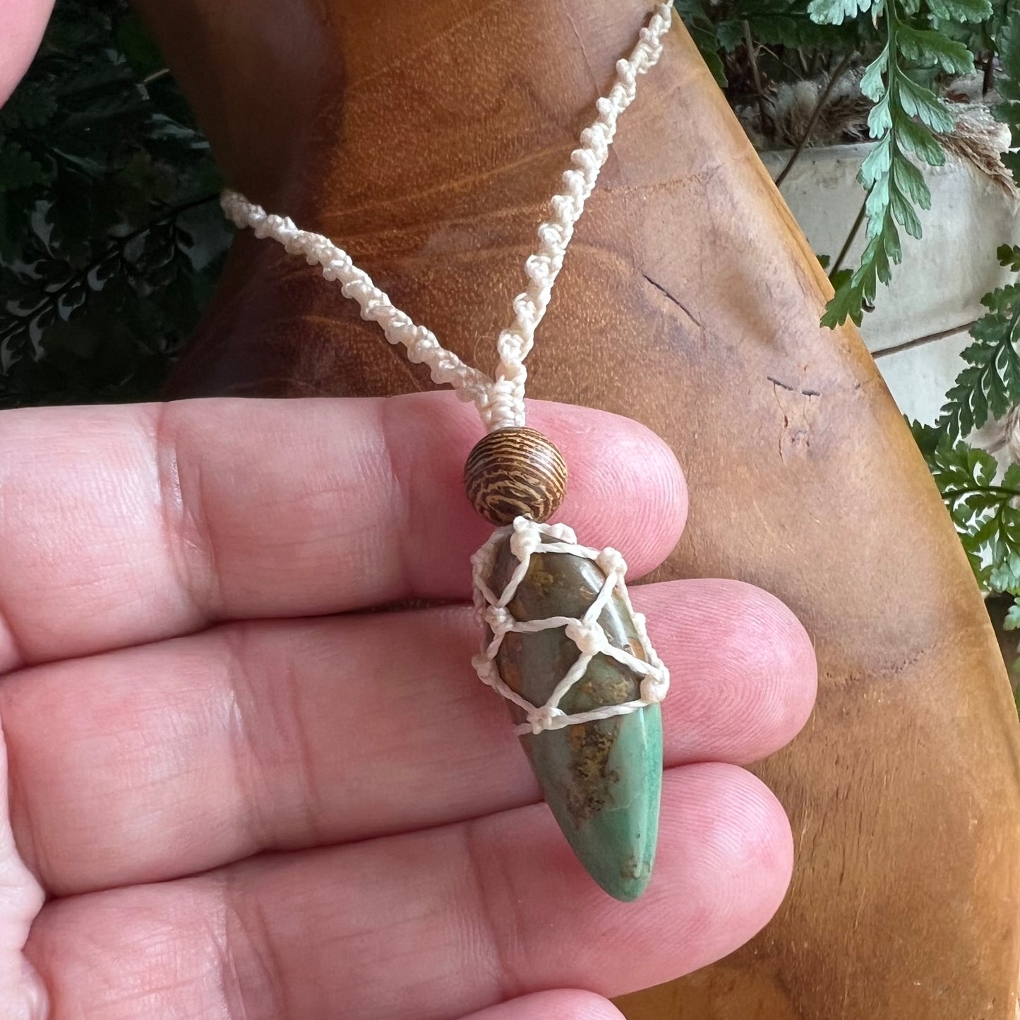 Arizona Turquoise Petite macrame Crystal Necklace