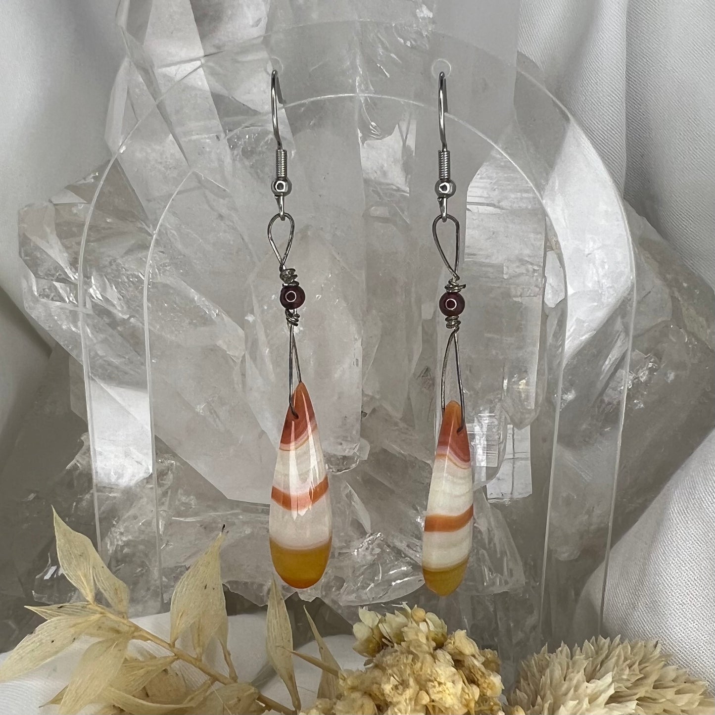 Carnelian and Garnet Crystal Earrings: Creativity ∙ Passion ∙ Confidence