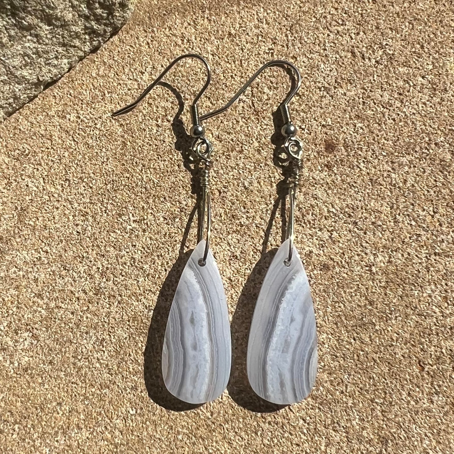 Blue Lace Agate Earrings: Peace ∙ Manifestation ∙ Truthful Communication