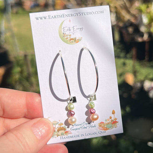 Dyed Freshwater Pearl Hoop Earrings