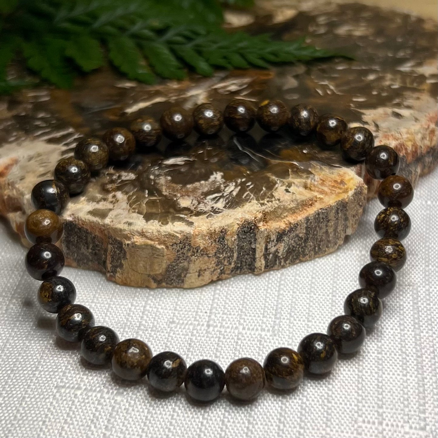 Bronzite Stretch Crystal Bracelet: Philanthropy | Solid Connection to Nature | Friendship