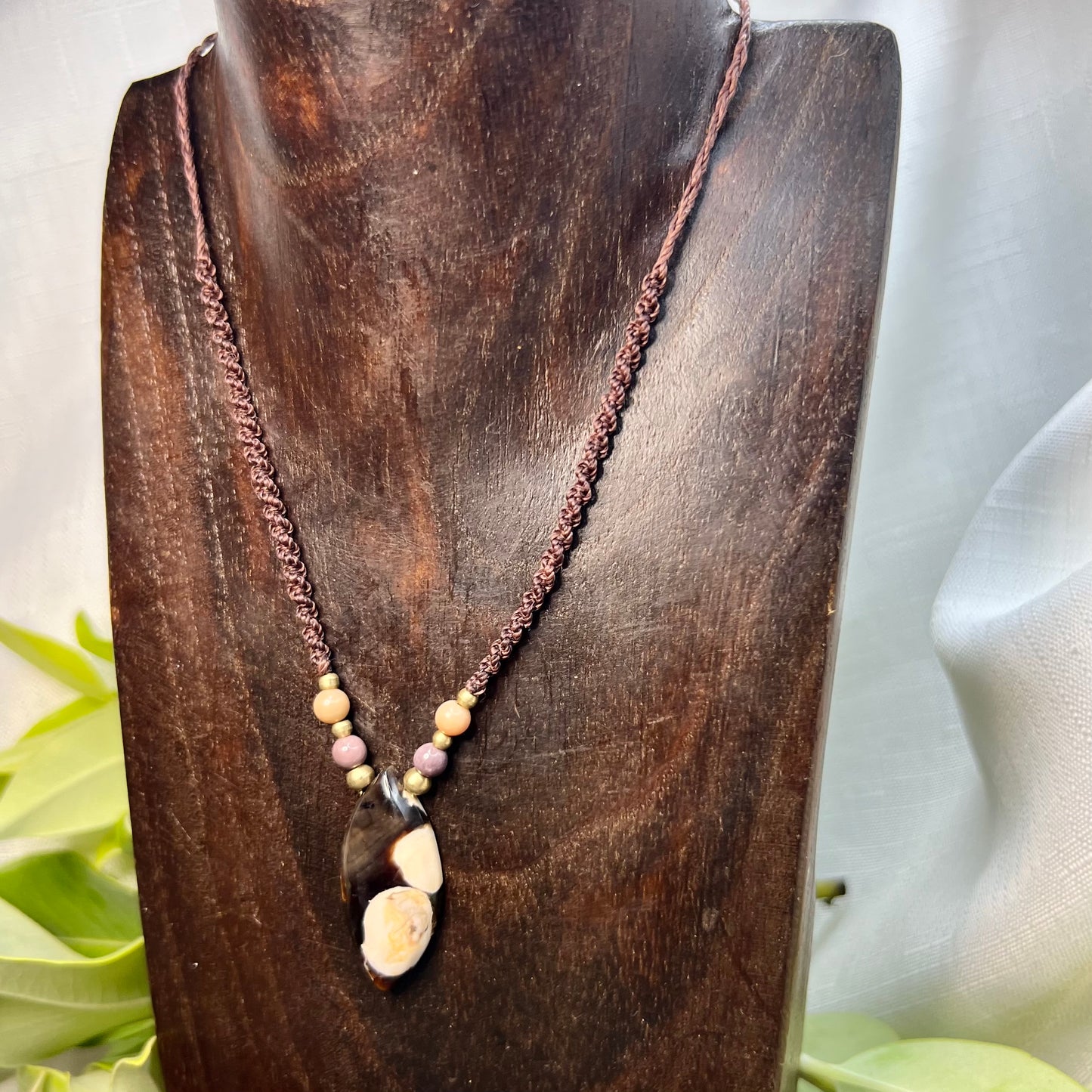 Peanut Jasper & Mookaite Macrame Necklace