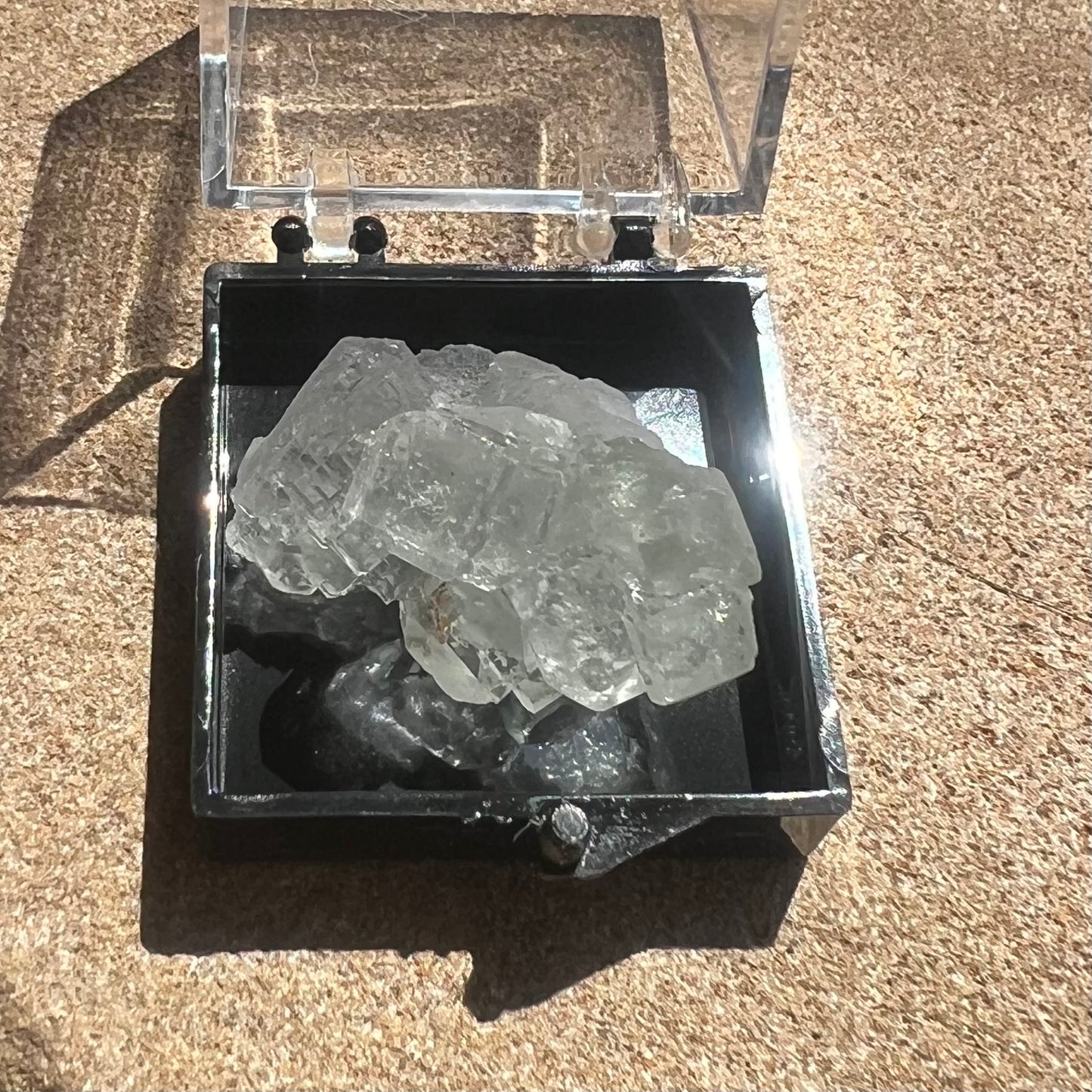 Mini Green Octahedral Fluorite Specimen - Fujian, China - small specimen in case