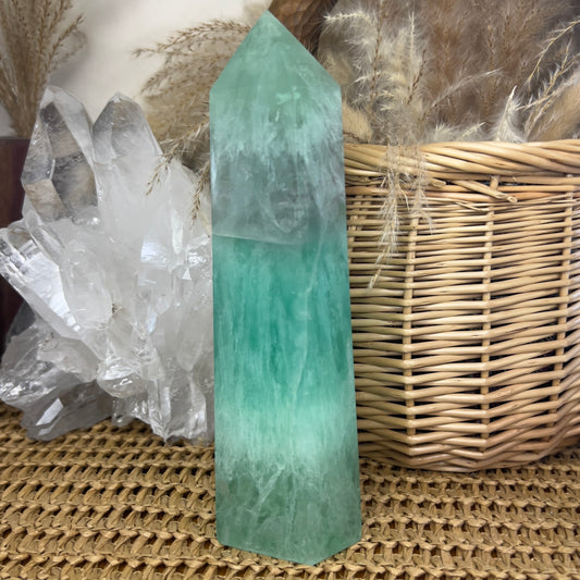 Extra Large Seafoam Green Fluorite Tower - 1.2kg