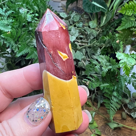 Red and yellow Mookaite Polished Tower