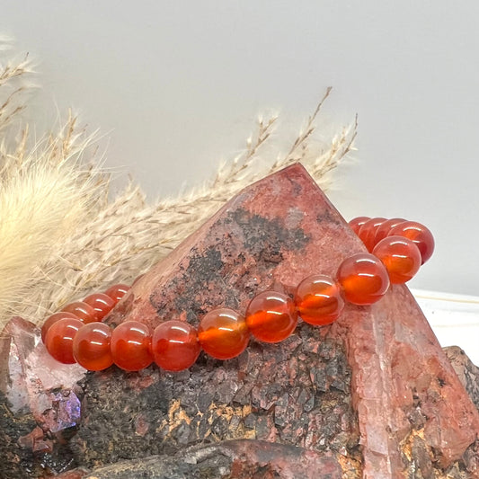 Carnelian Stretch Beaded Bracelet: Motivation | Creativity | Confidence