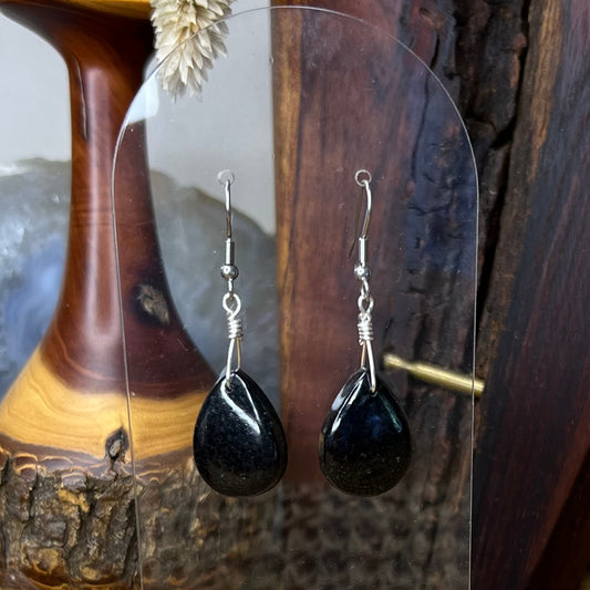 Black Tourmaline Crystal Earrings: Stability ∙ Protection ∙ Grounding