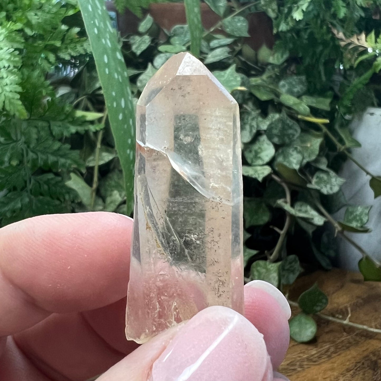 Tangerine Lemurian Quartz Point with Tactile Striations