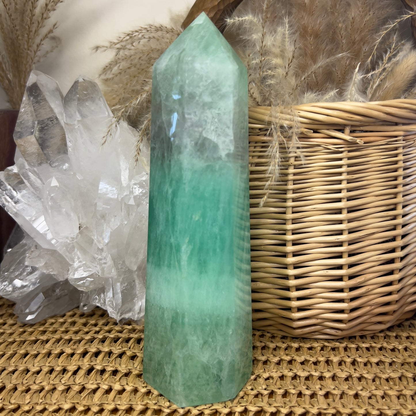 Extra Large Seafoam Green Fluorite Tower - 1.2kg