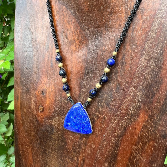 Lapis Lazuli Macrame Crystal Necklace