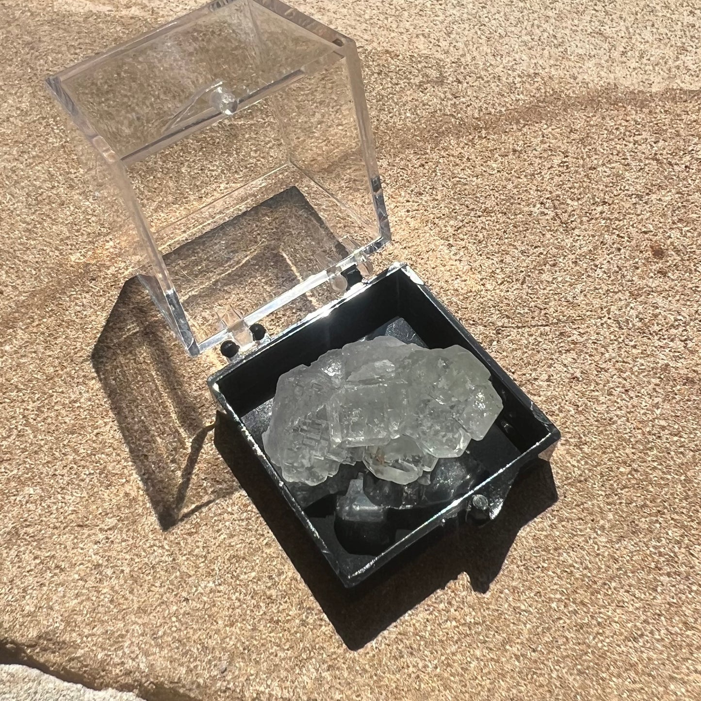 Mini Green Octahedral Fluorite Specimen - Fujian, China - small specimen in case