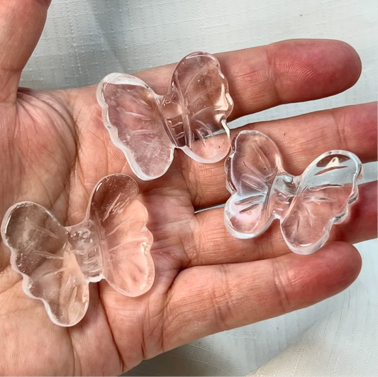 Clear Quartz Butterfly carving