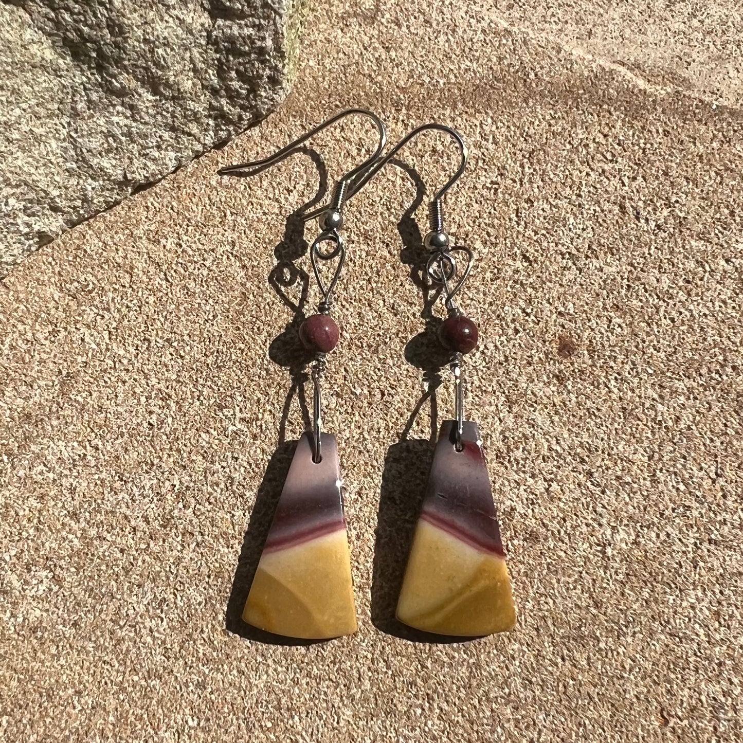 Australian Mookaite Crystal Earrings: Vitality ∙ Courage ∙ Nurturing