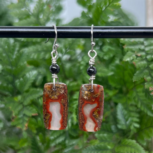 Moroccan Seam Agate Crystal Earrings: Resilience ∙ Mental Clarity ∙ Inner Strength