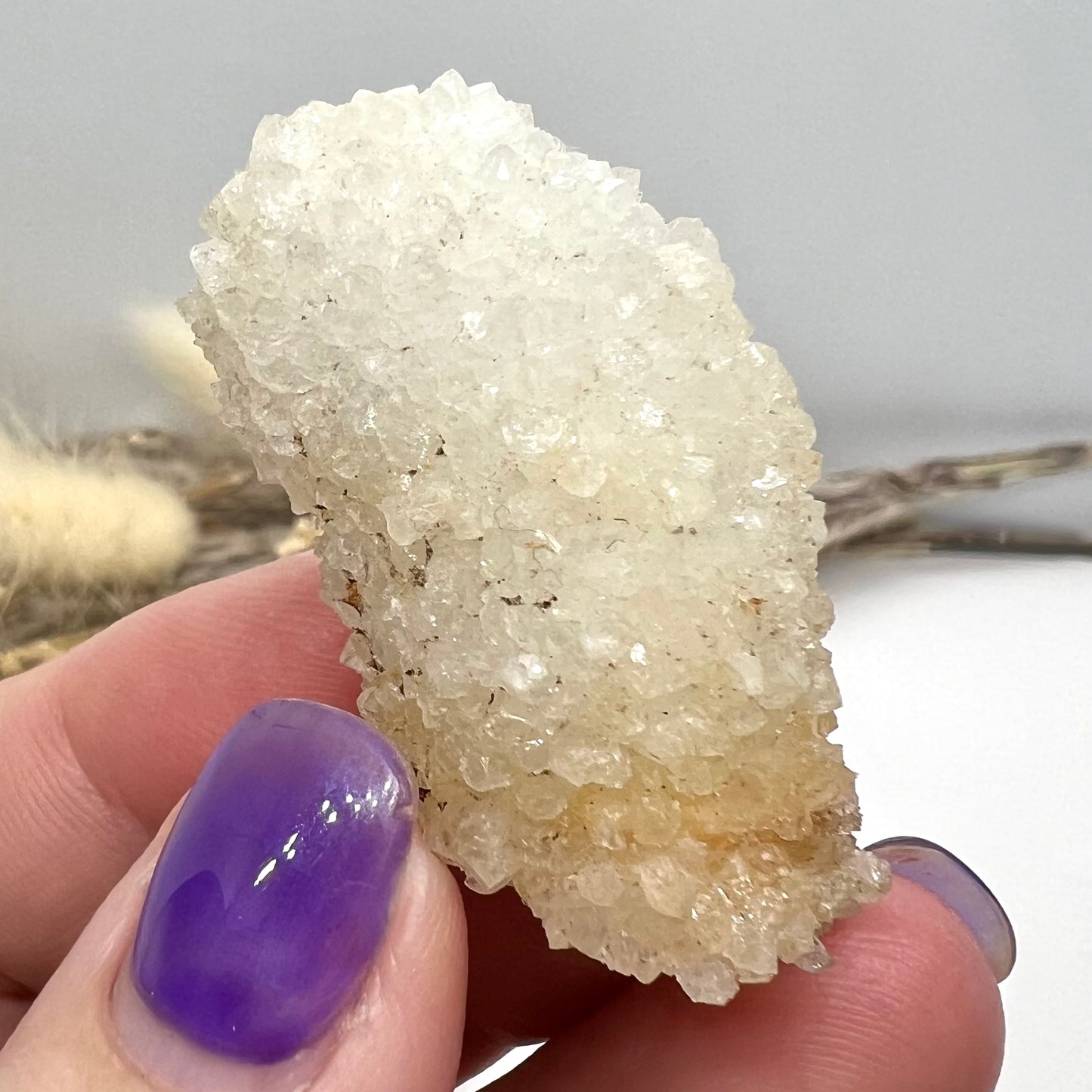 Short Anandalite Quartz Stalactite | Natural Rhodium Inclusion Quartz