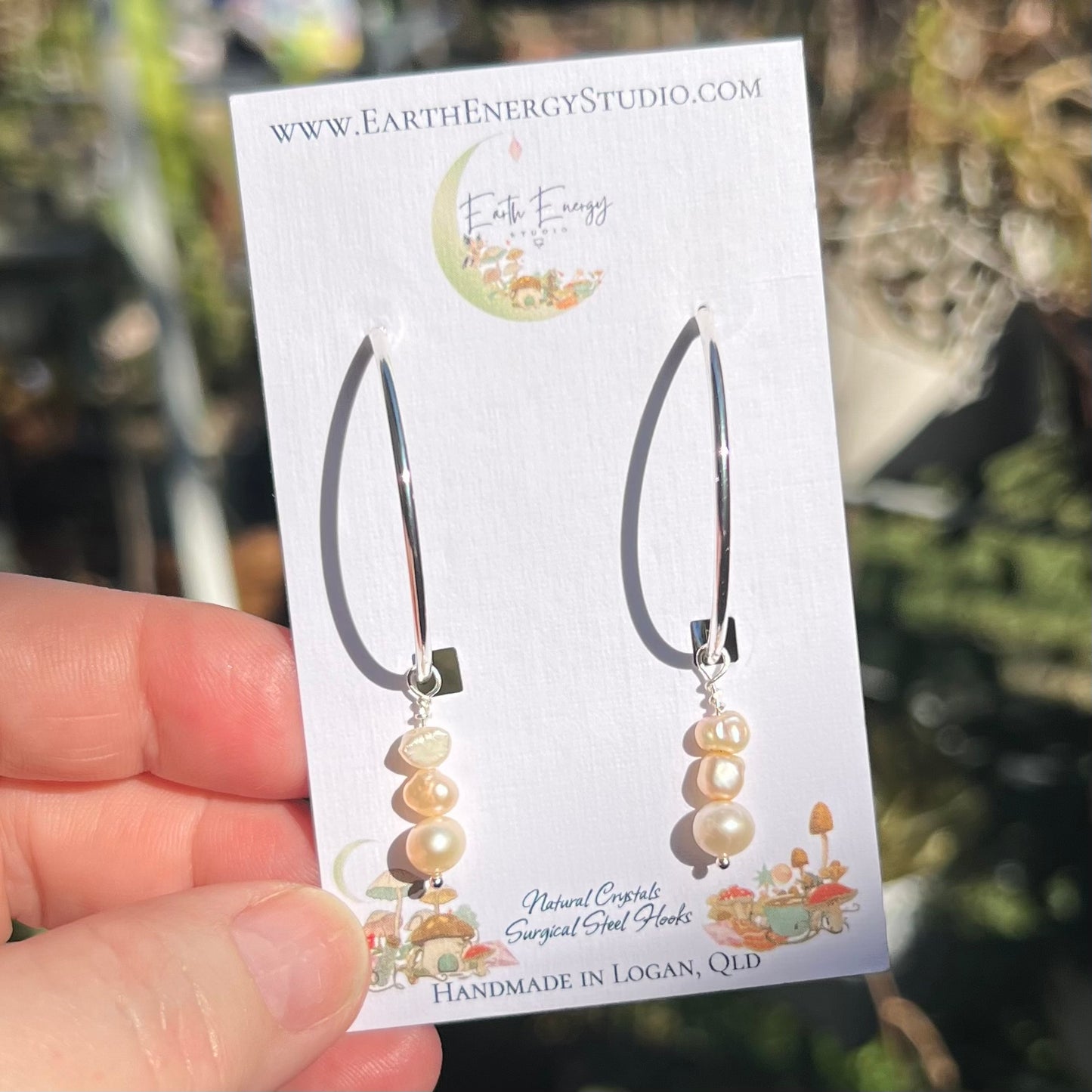 Dyed Freshwater Pearl Hoop Earrings