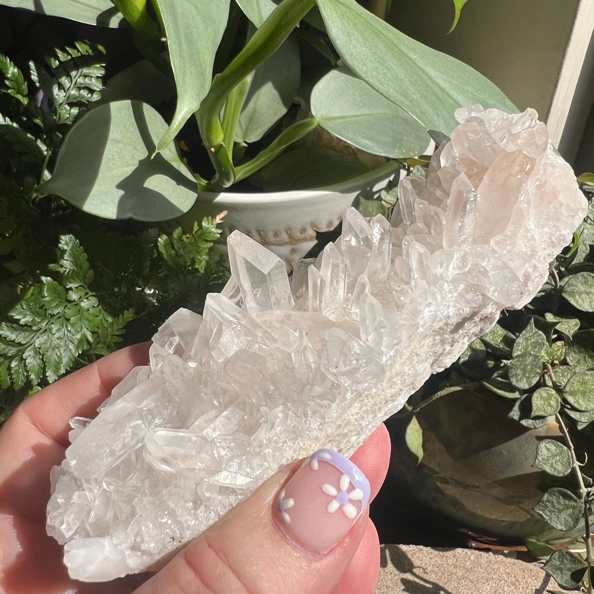 Pink Himalayan Samadhi Quartz Cluster