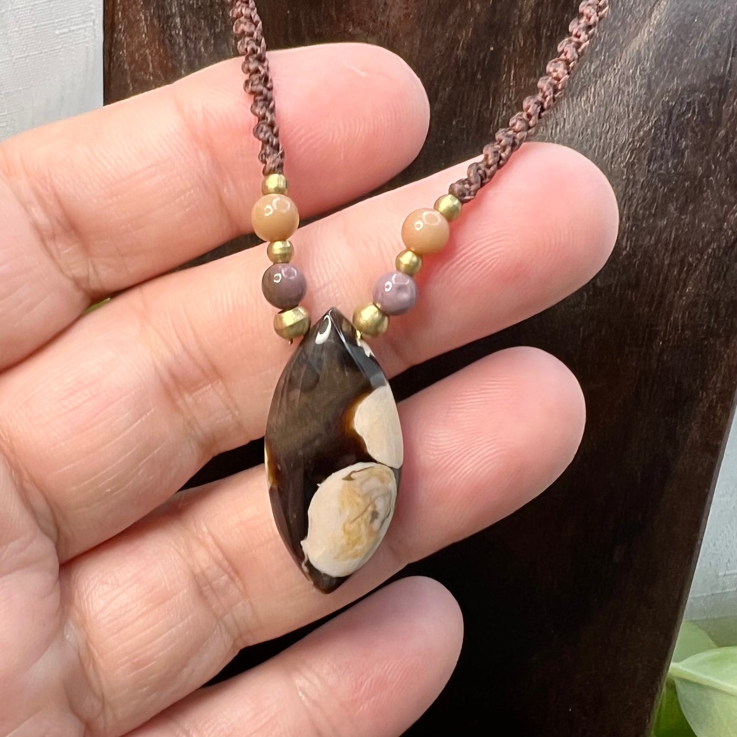Peanut Jasper & Mookaite Macrame Necklace