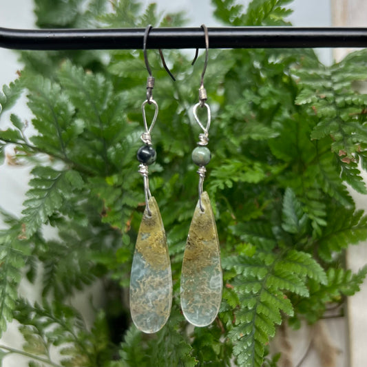 Moss Agate Crystal Earrings: Growth ∙ Healing ∙ Grounding