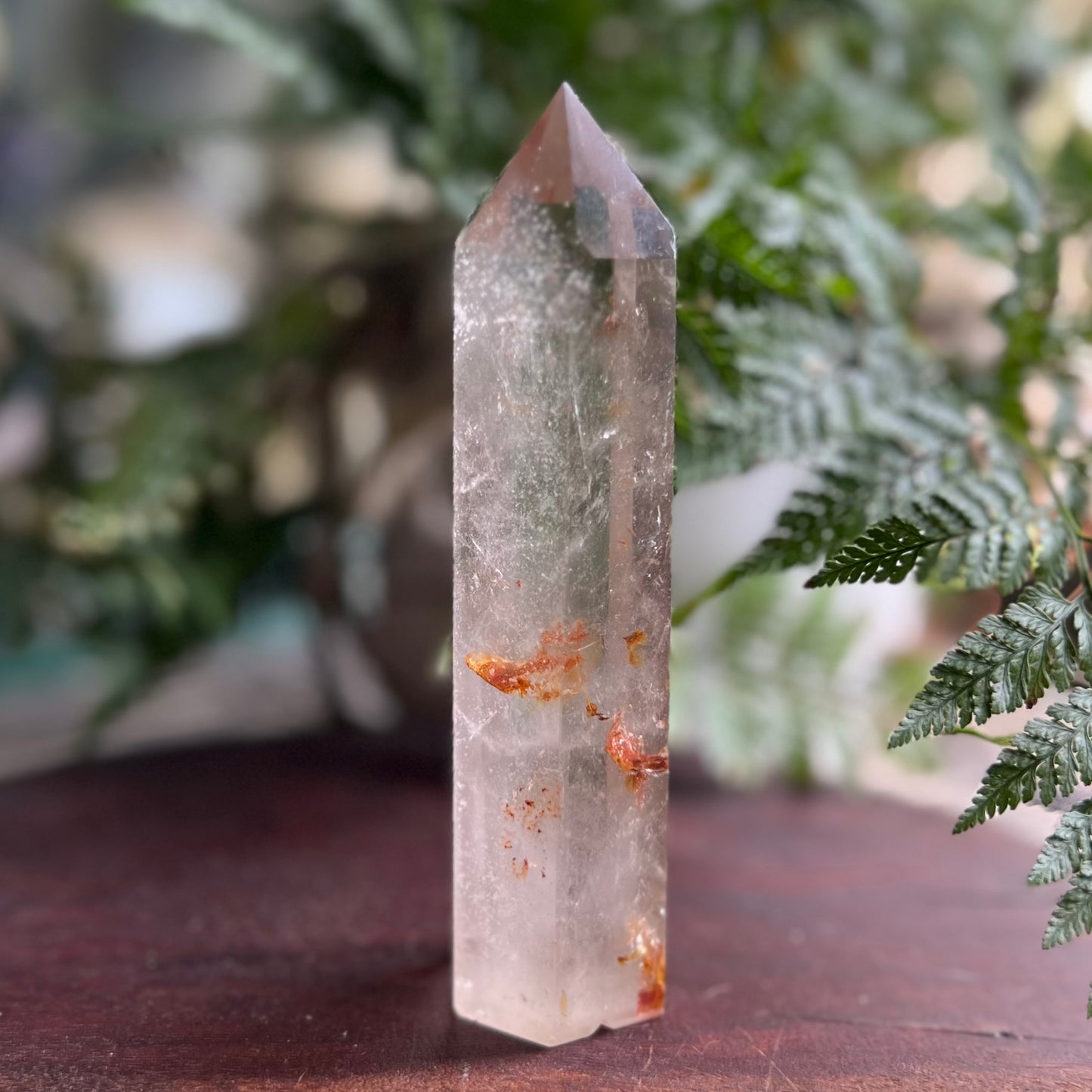 Hematite Inclusion 'Fire' Quartz Polished Point - Brazil