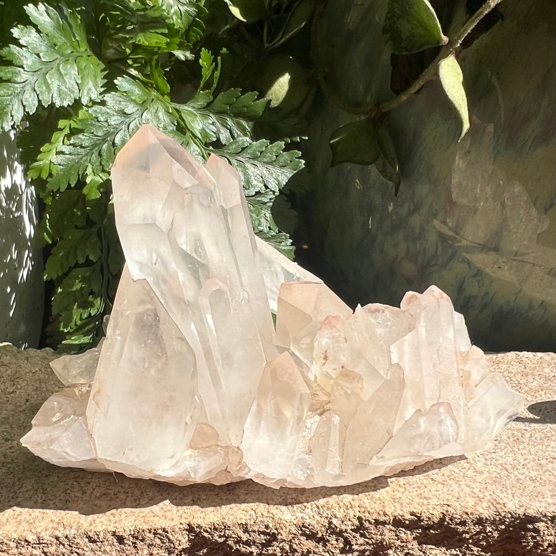 Pink Himalayan Samadhi Quartz Cluster - Twins