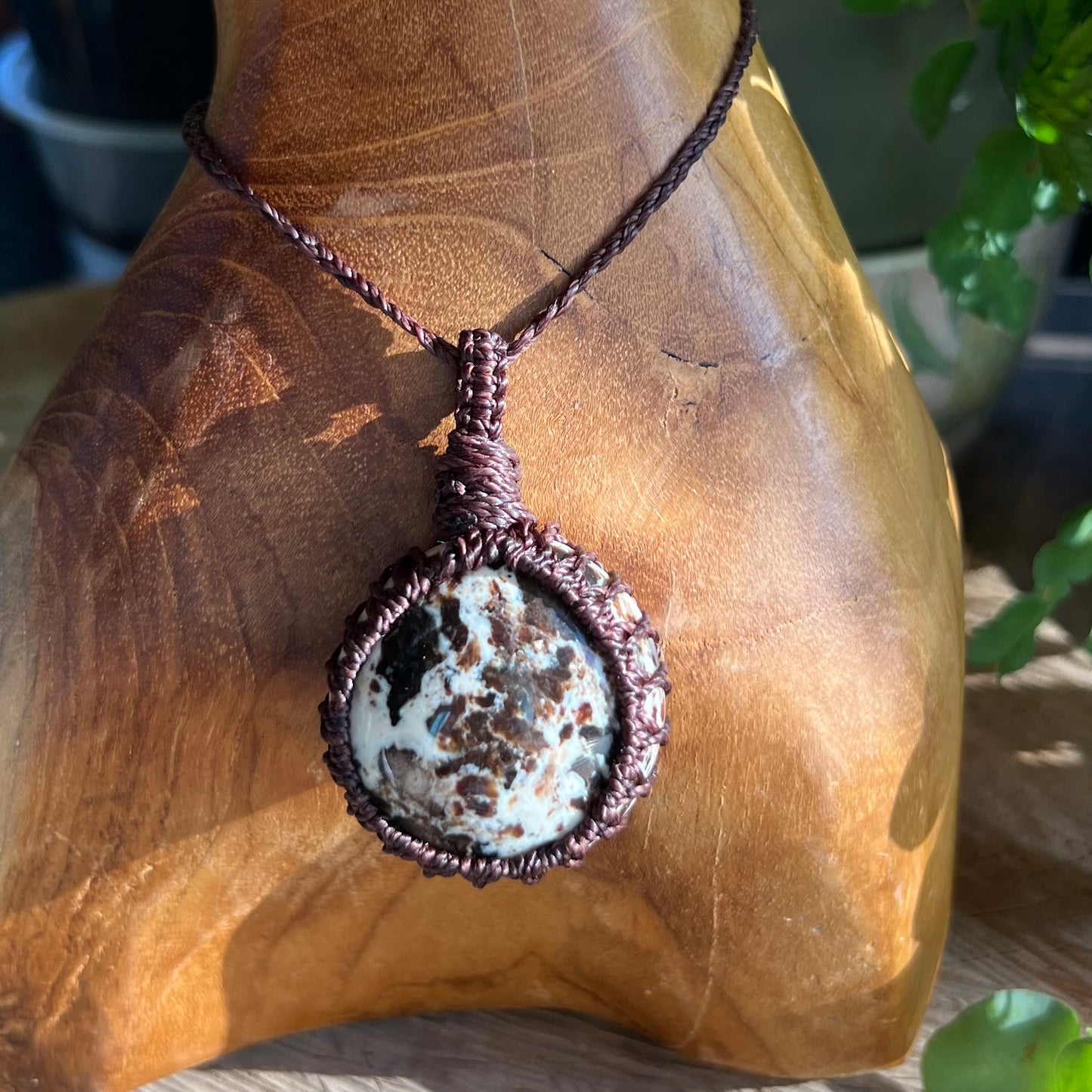 Brown Opal Macrame Necklace
