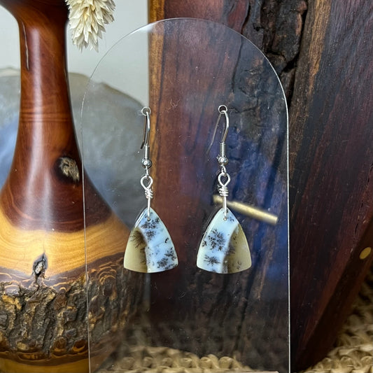 Dendritic Agate Crystal Earrings: Growth ∙ Patience ∙ Manifestation