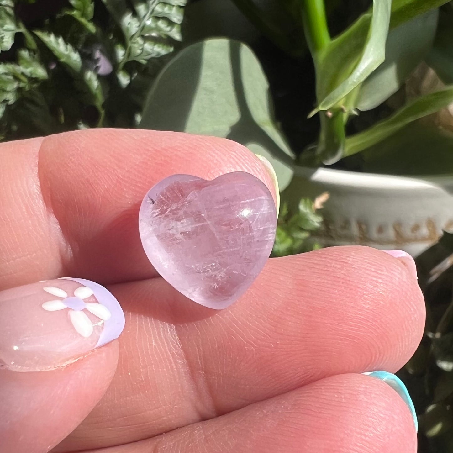 Mini Kunzite Heart carving