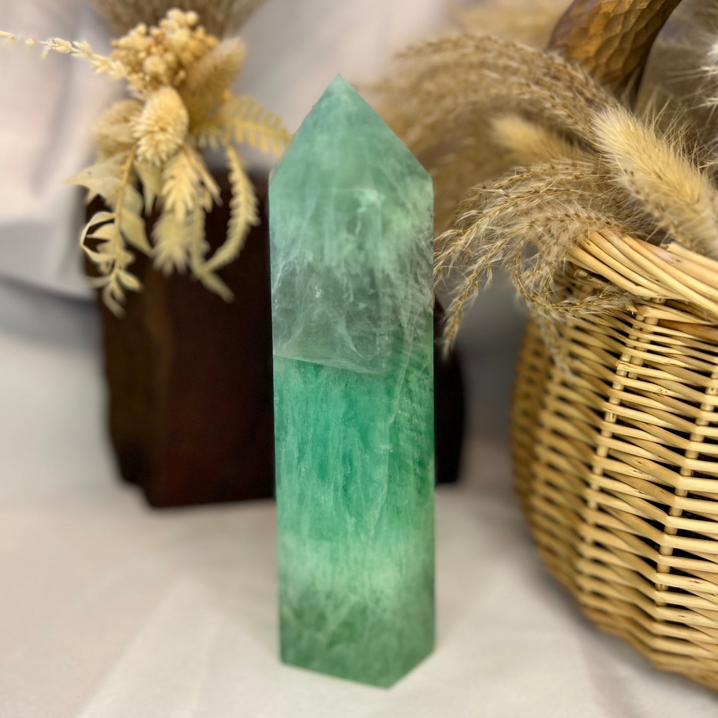 Extra Large Seafoam Green Fluorite Tower - 1.2kg