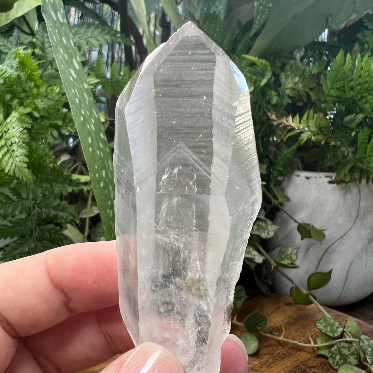Lemurian Quartz Point - Large, Phantoms, Striations, Glyphs, Inclusions