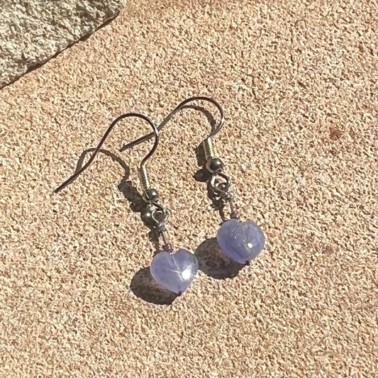 Tanzanite Heart Silver Earrings: Emotional Healing ∙ Insight ∙ Spiritual Awareness