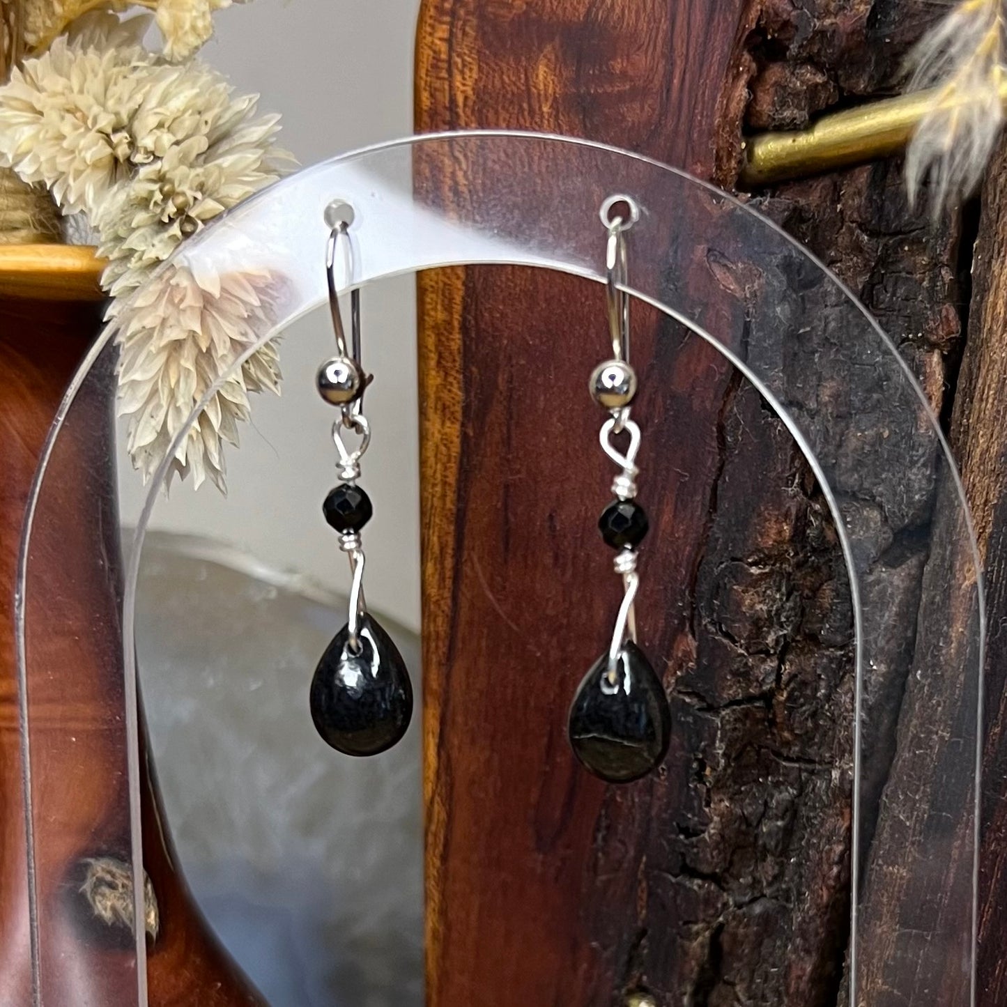 Black Tourmaline & Spinel Crystal Earrings: Protective ∙ Resilience ∙ Balancing