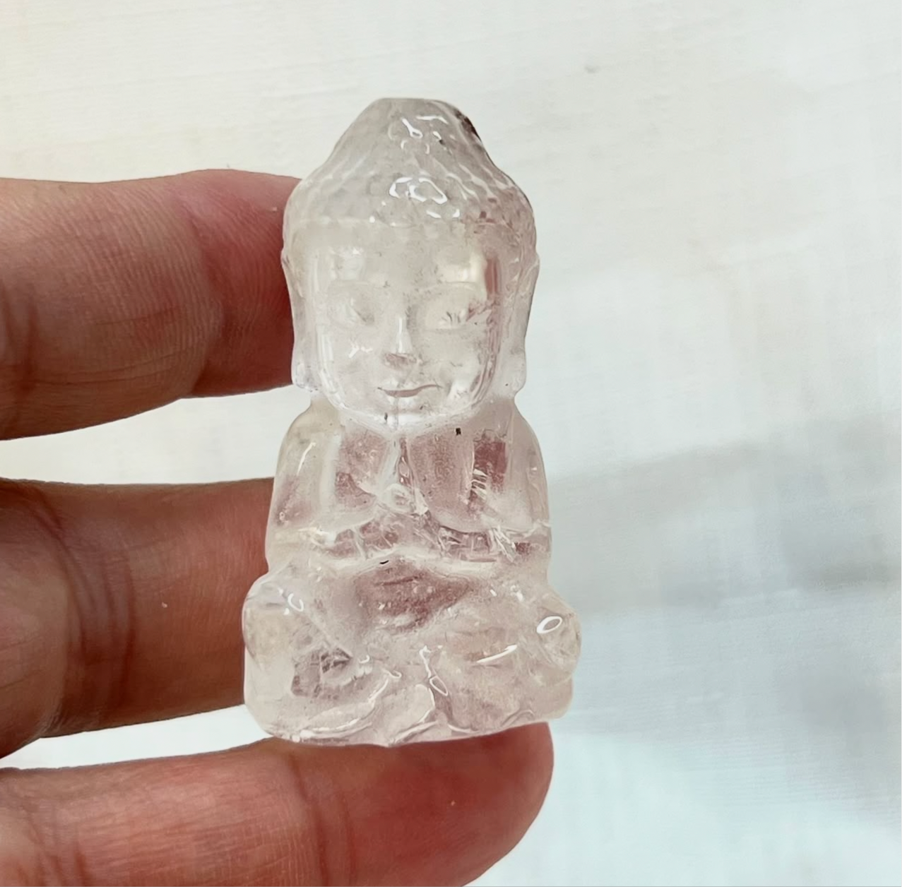 Clear Quartz Buddha Carving - Medium