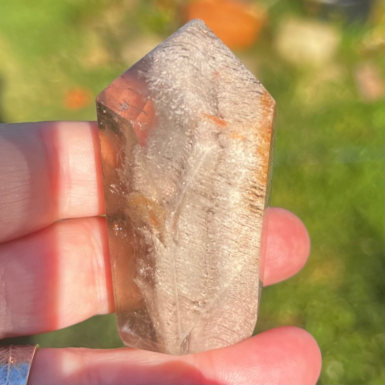 'Thousand Layer' Lodalite Smoky Quartz Polished Point - Brazil