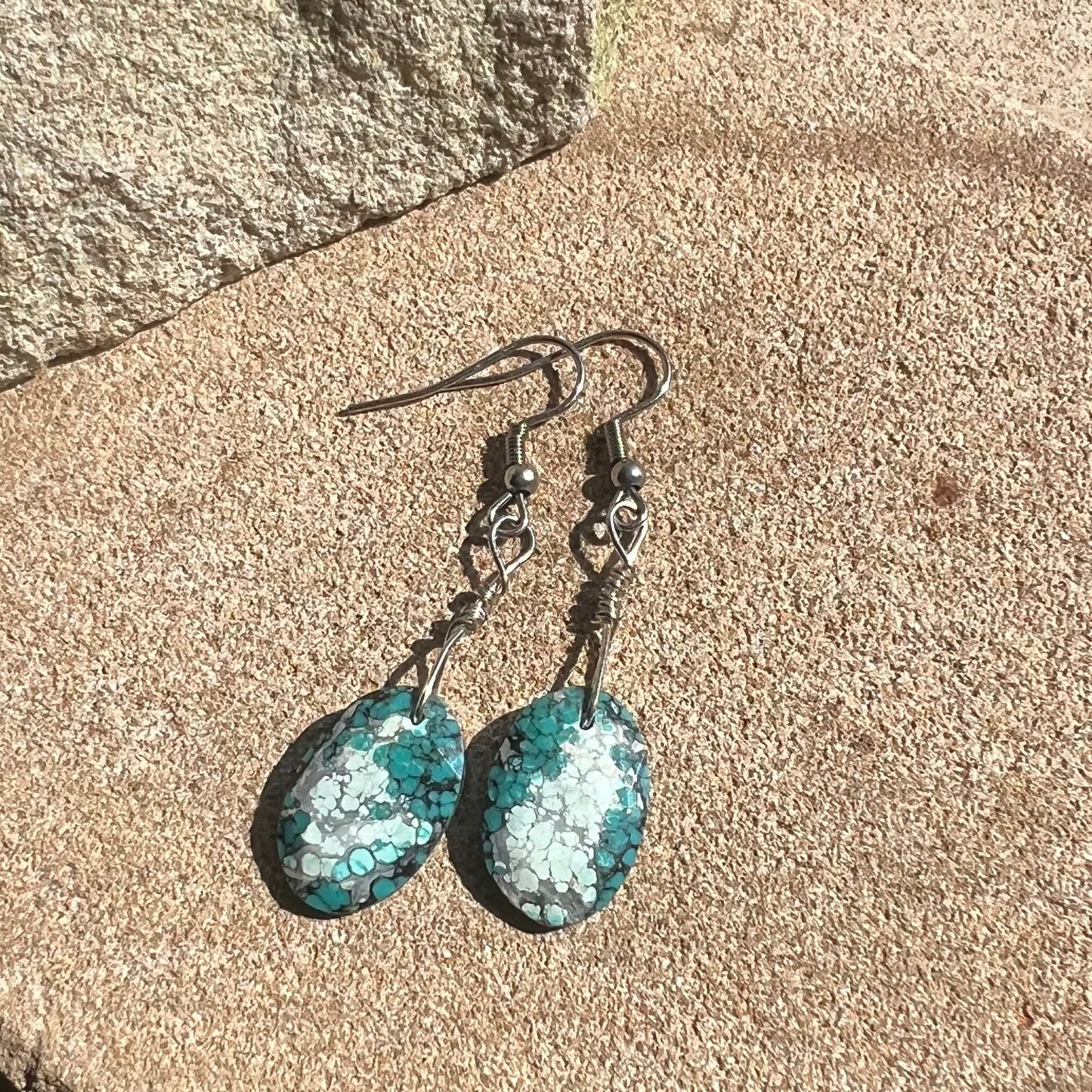 Tibetan Turquoise Silver Earrings: Spiritual Clarity ∙ Strength ∙ Ancient Wisdom