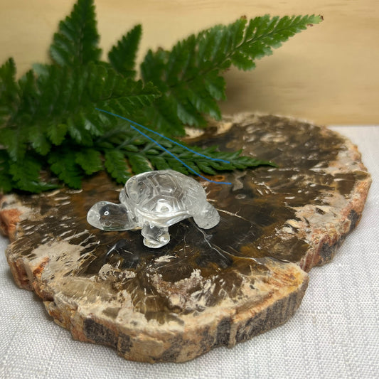 Clear Quartz Turtle Carving
