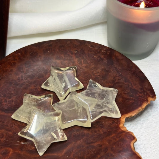 Natural Citrine Star Carving