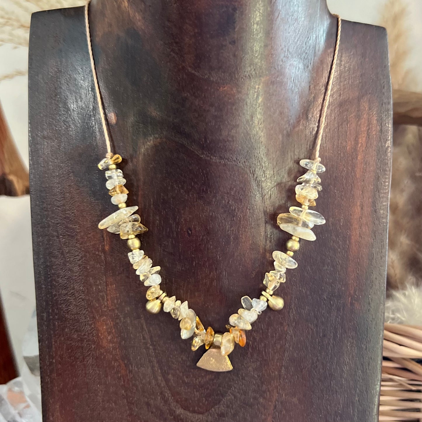 Citrine & Brass Layer Necklace