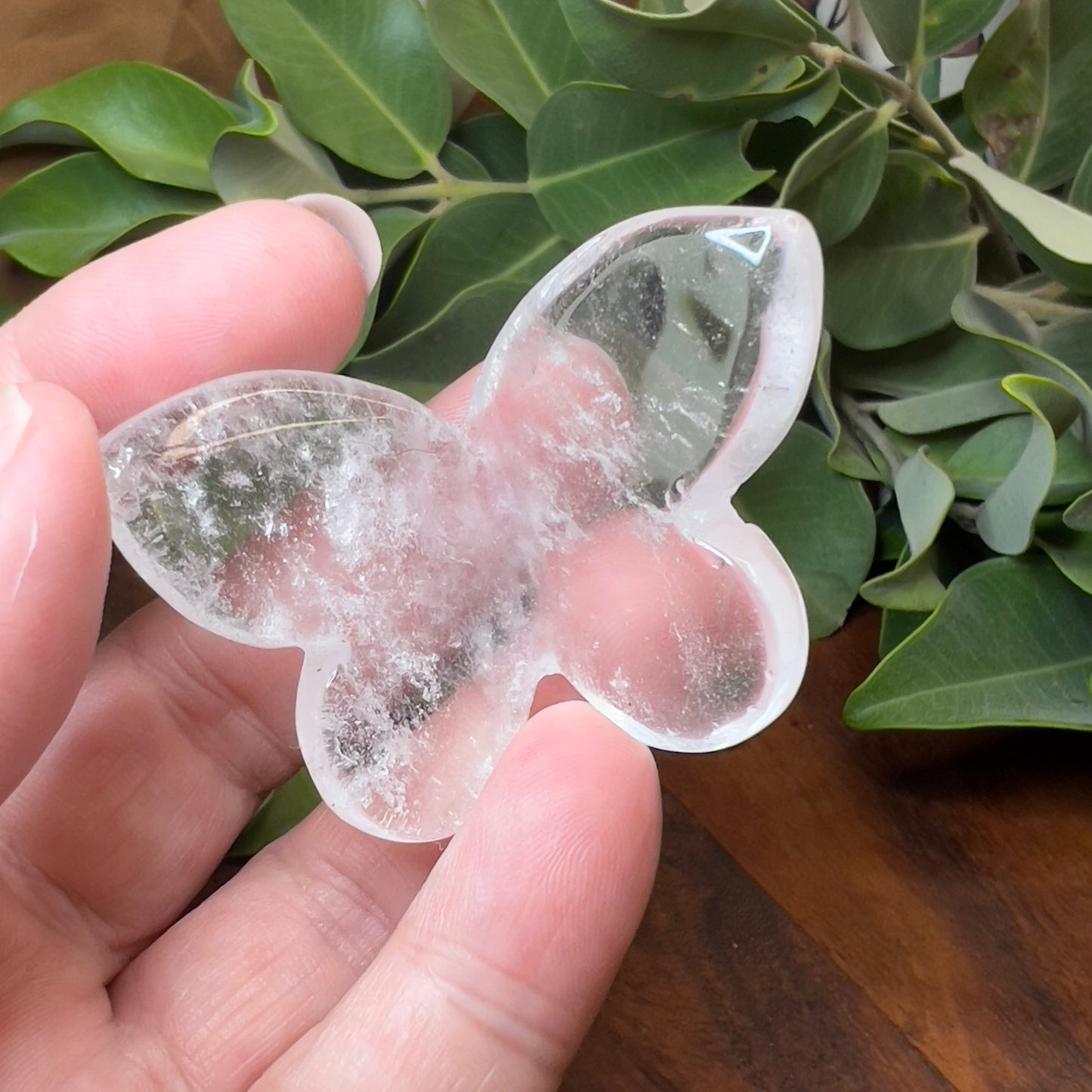 Clear Quartz 3D Butterfly Carving