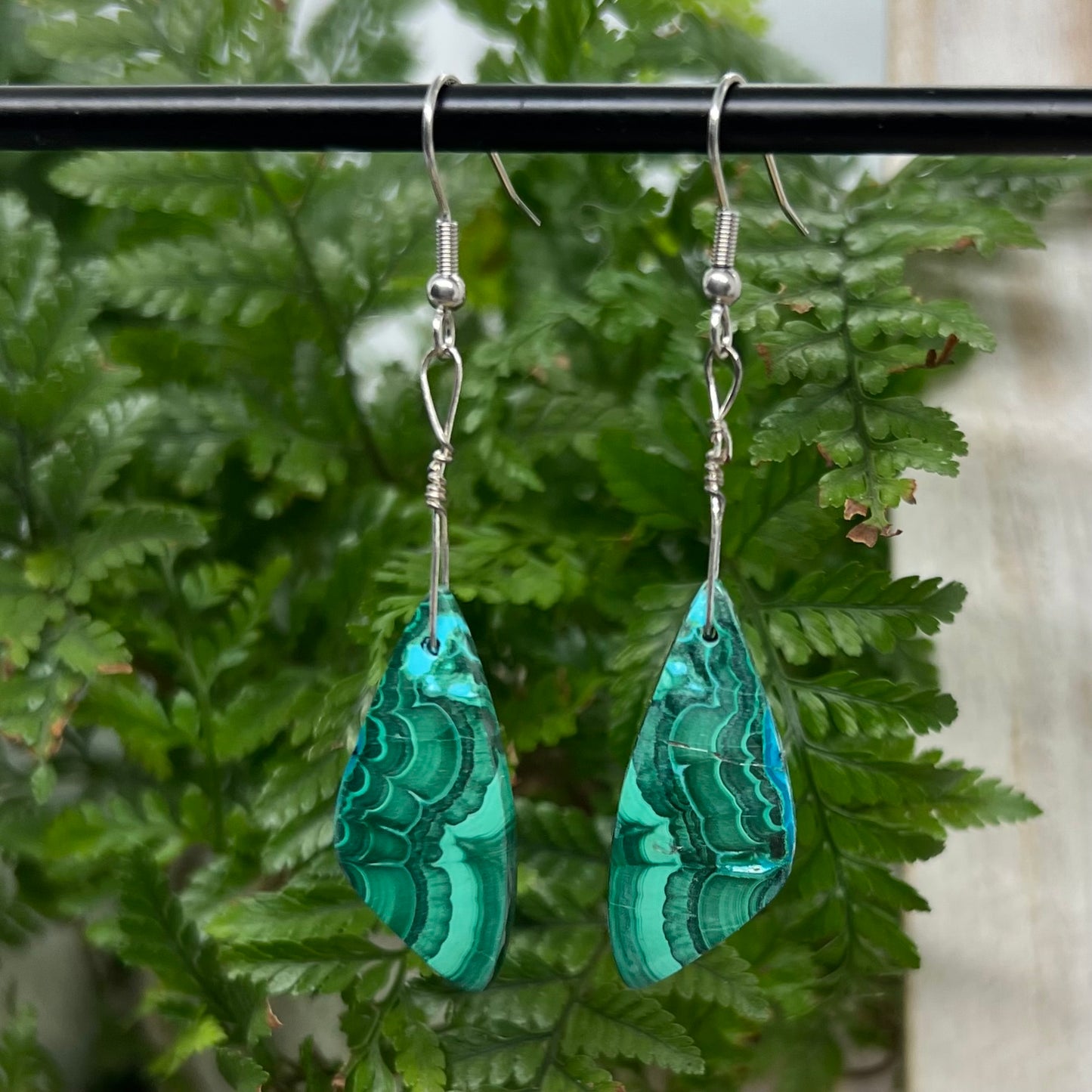 Chrysocolla in Malachite Crystal Earrings: Emotional Healing ∙ Growth ∙ Transformation