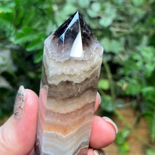 Amethyst with Lace Agate Tower from Mexico