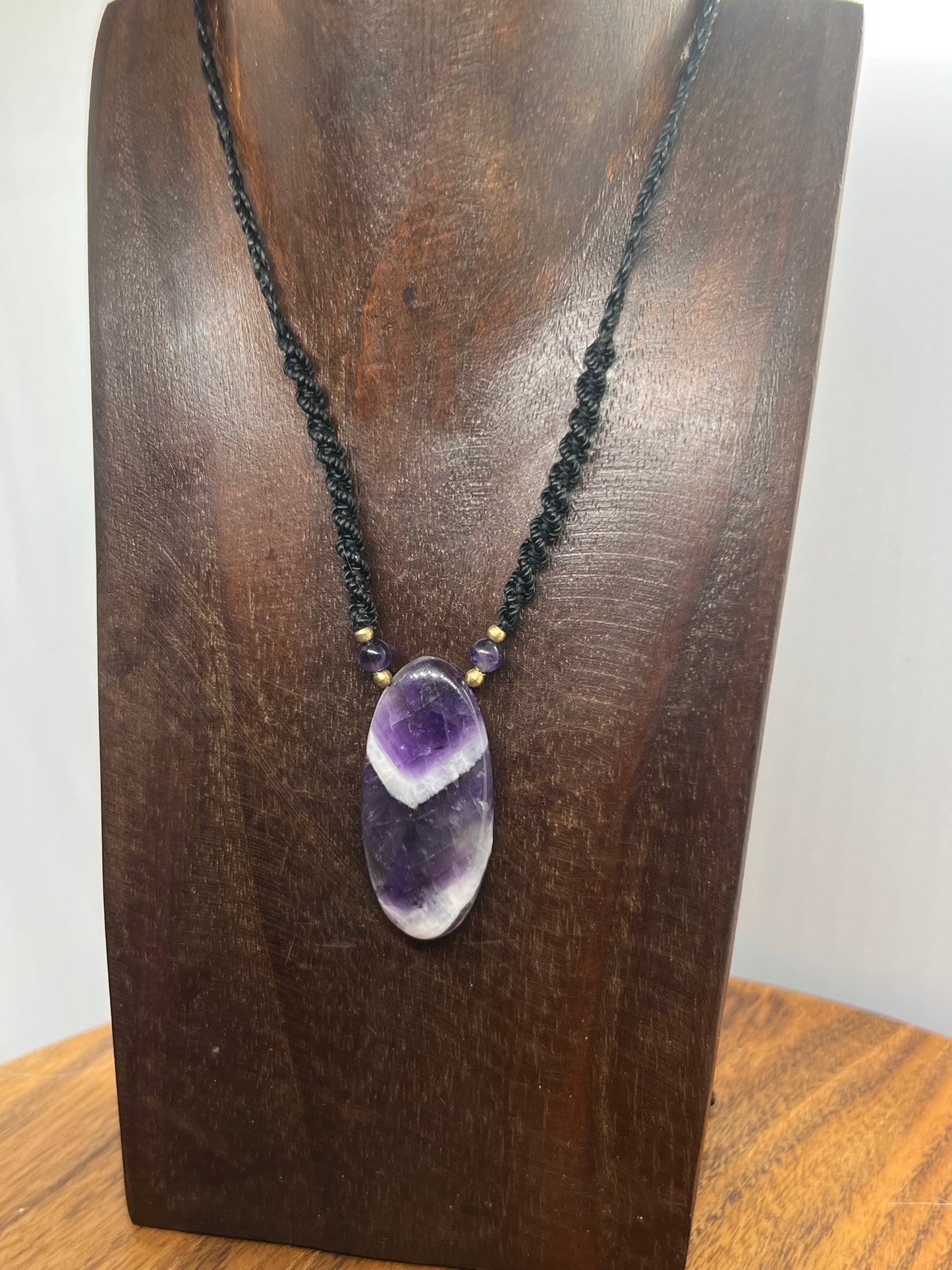 Amethyst Crystal Macrame Necklace